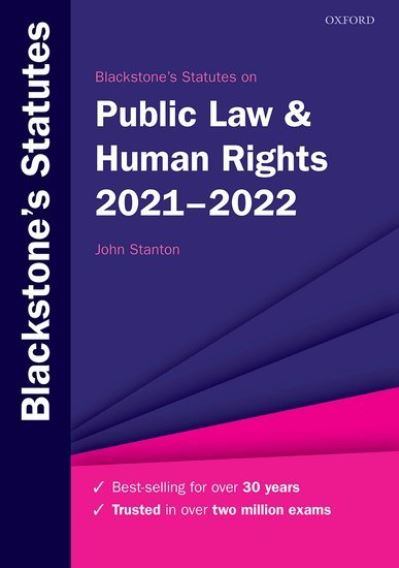 Cover for Stanton · Blackstone's Statutes on Public Law &amp; Human Rights 2021-2022 (Paperback Book) (2021)