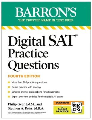 Cover for Barron's Educational Series · Digital SAT Practice Questions, Fourth Edition: More than 800 Questions for Digital SAT Prep 2025 + Tips + Online Practice - Barron's SAT Prep (Paperback Book) (2024)