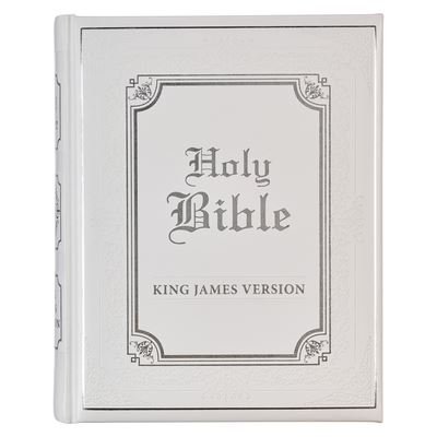 Cover for Christianart Gifts · KJV Holy Bible, Classically Illustrated Heirloom Family Bible, Faux Leather Hardcover - Ribbon Markers, King James Version, White / Silver (Book) (2023)