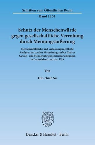 Cover for Su · Schutz der Menschenwürde gegen gesel (Book) (2013)