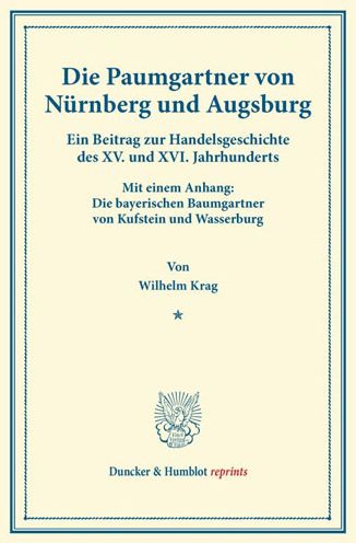 Cover for Krag · Die Paumgartner von Nürnberg und A (Book) (2013)