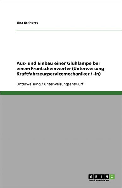 Cover for Eckhorst · Aus- und Einbau einer Glühlamp (Book) [German edition] (2013)