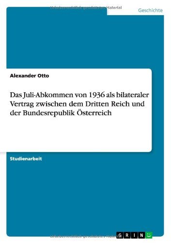 Cover for Otto · Das Juli-Abkommen von 1936 als bil (Bog) [German edition] (2011)
