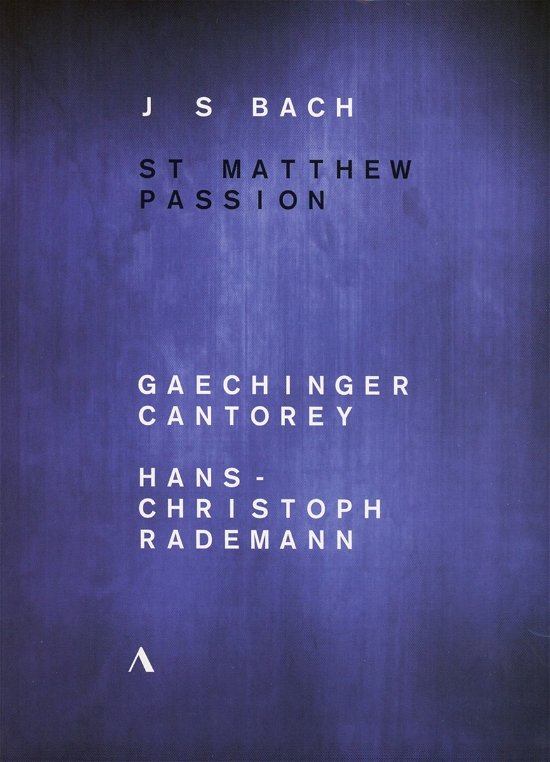 Cover for Bach,j.s. / Rademann · St Matthew Passion (MDVD) (2017)
