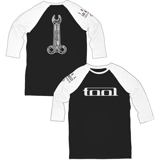 Cover for Tool · Tool Unisex Raglan Tee: Wrench (Back Print) (Klær) [size S] [Black, White - Unisex edition]