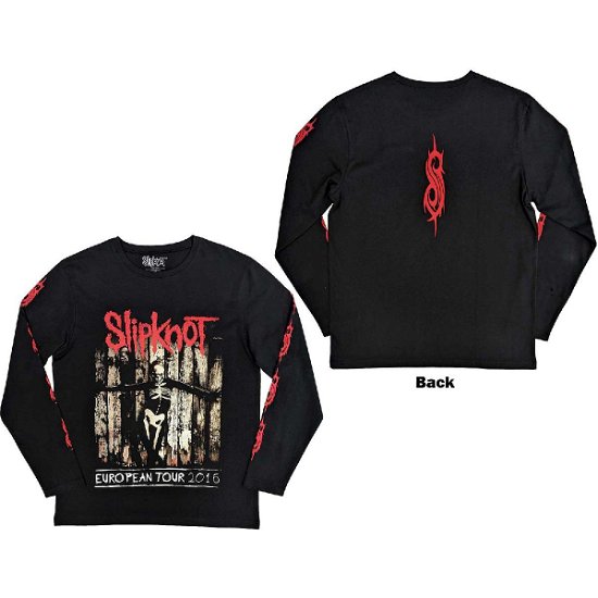 Slipknot Unisex Long Sleeve T-Shirt: Skeleton Flag (Back & Sleeve Print) - Slipknot - Merchandise -  - 5056737208450 - 