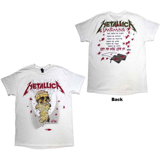 Cover for Metallica · Metallica Unisex T-Shirt: One Landmine (Back Print) (T-shirt) [size M] [White - Unisex edition] (2018)