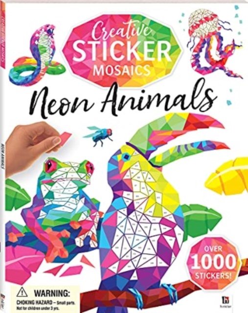 Creative Sticker Mosaics Neon Animals - Sticker and Mosaic Books - Hinkler Pty Ltd - Livros - Hinkler Books - 9781488941450 - 1 de outubro de 2019