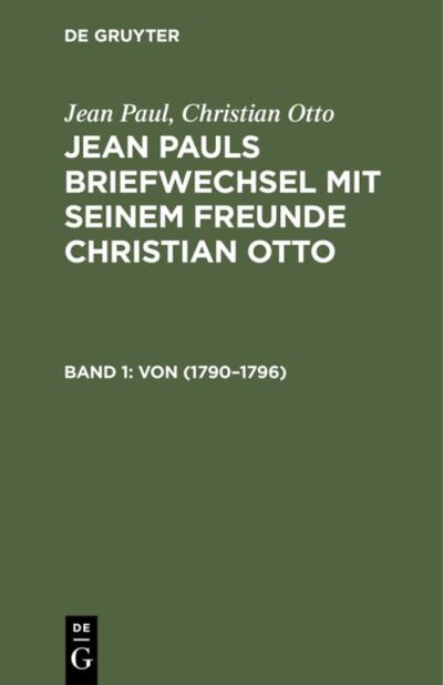 Cover for Jean Paul · (Von 1790-1796) (N/A) (1978)