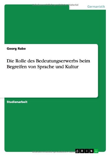 Cover for Rabe · Die Rolle des Bedeutungserwerbs be (Buch) [German edition] (2013)