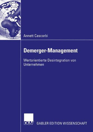 Cover for Annett Cascorbi · Demerger-Management (Paperback Book) [2003 edition] (2003)