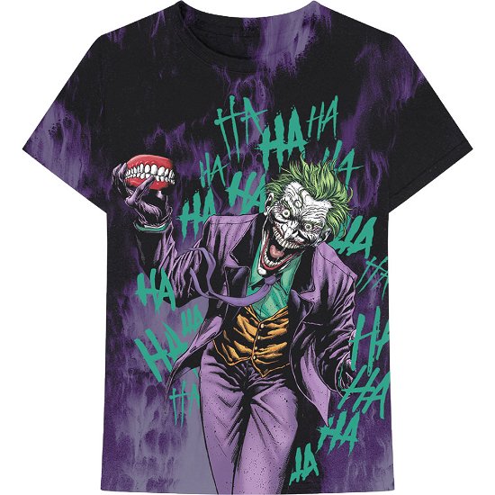 Cover for DC Comics · DC Comics Unisex T-Shirt: Joker All Over Faded (T-shirt) [size S] [Black - Unisex edition]