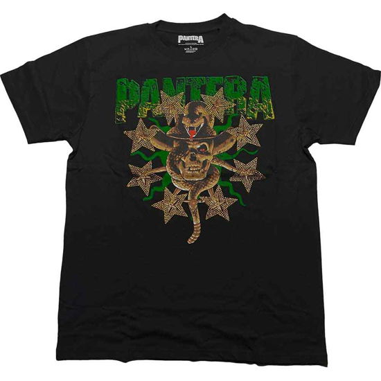 Pantera Unisex T-Shirt: Skull & Snake (Embellished) - Pantera - Koopwaar -  - 5056561064451 - 