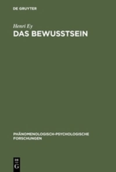 Cover for Ey · Das Bewusstsein (Book) [German edition] (1967)