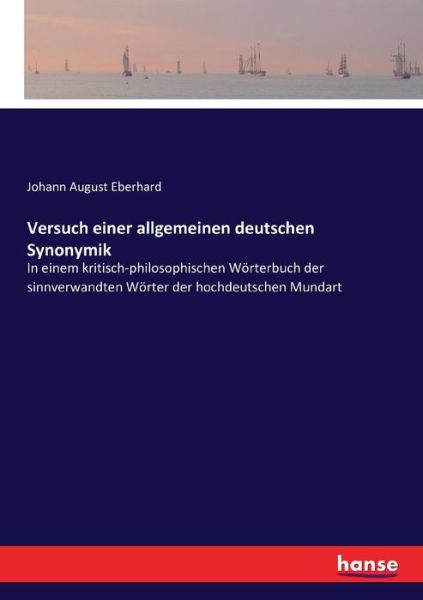 Cover for Eberhard · Versuch einer allgemeinen deut (Book) (2016)