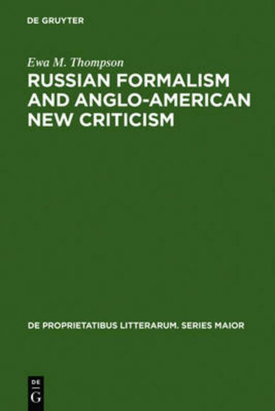 Cover for Thompson · Russian Formalism and Anglo-Am (Bog) (1971)