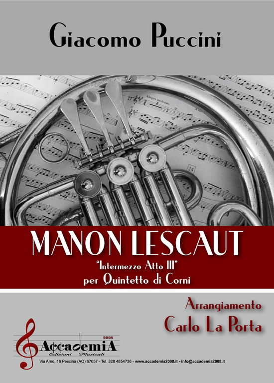 Cover for Giacomo Puccini · Manon Lescaut. Intermezzo Atto III (Book)