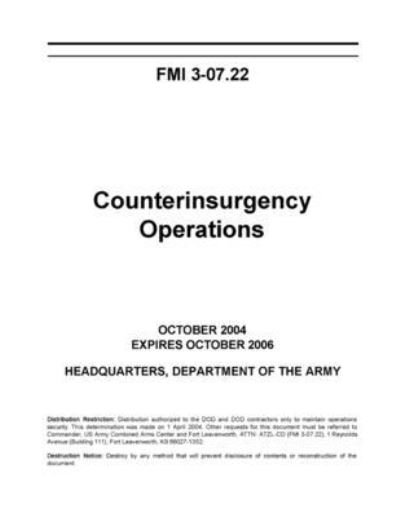 Cover for U S Army · FMI 3-07.22 Counterinsurgency Operations (Paperback Book) (2021)