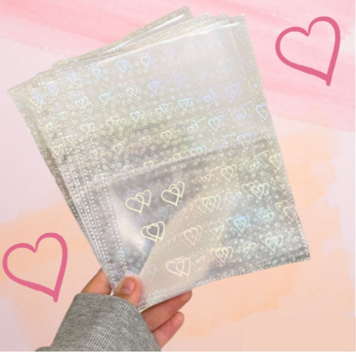 Cover for PlanWow ​​A5 Refill Pockets With hologram Heart 4-section · A5 Refill Pockets (Photocard Holder) [Hologram Hearts edition] (2025)