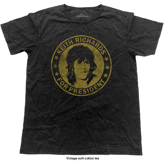Cover for The Rolling Stones · The Rolling Stones Unisex Fashion Tee: Keith for President (Vintage Finish) (TØJ) [size S] [Black - Unisex edition]