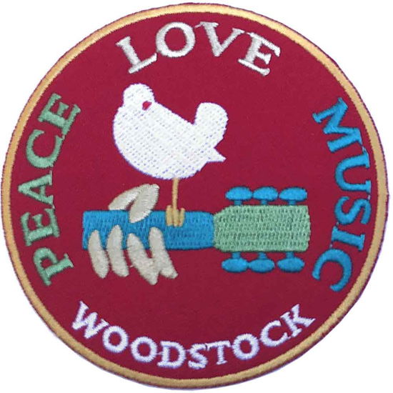 Woodstock Standard Woven Patch: Peace, Love, Music - Woodstock - Koopwaar -  - 5056170678452 - 