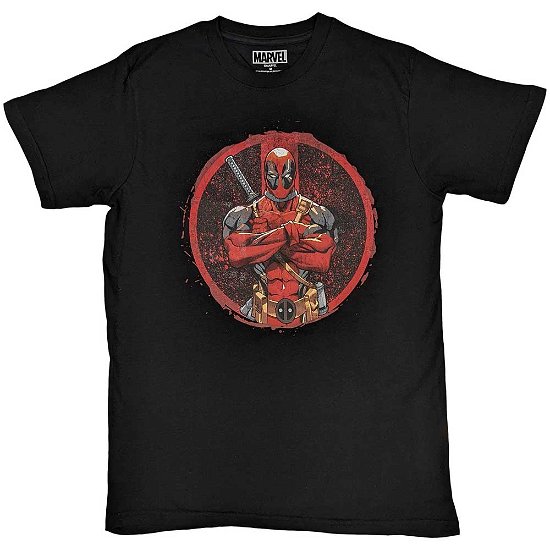 Marvel Comics Unisex T-Shirt: Deadpool Arms Crossed - Marvel Comics - Merchandise -  - 5056561096452 - 