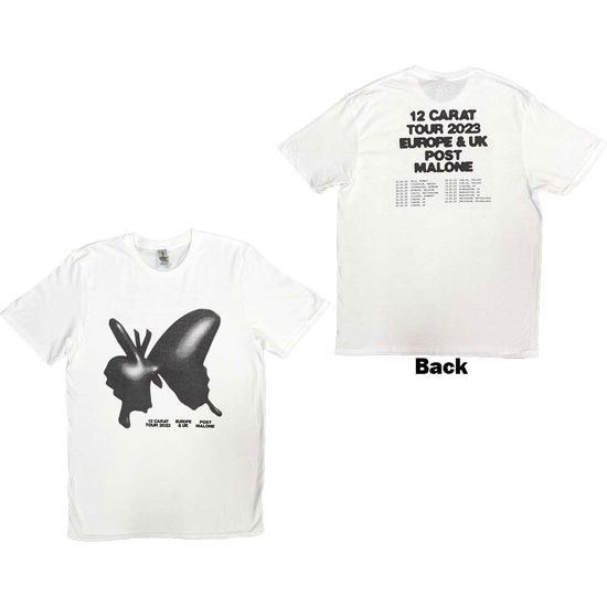 Cover for Post Malone · Post Malone Unisex T-Shirt: Inflatable Butterfly 2023 Tour (White) (Back Print &amp; Ex-Tour) (T-shirt) [size S] (2024)