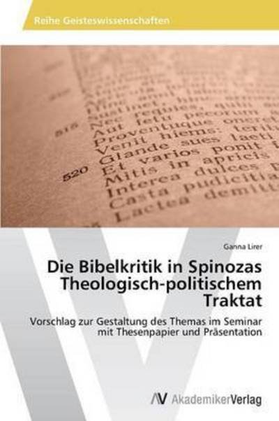 Cover for Lirer Ganna · Die Bibelkritik in Spinozas Theologisch-politischem Traktat (Paperback Book) (2015)