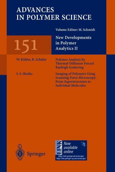 Cover for Manfred Schmidt · New Developments in Polymer Analytics II - Advances in Polymer Science (Paperback Book) [Softcover reprint of the original 1st ed. 2000 edition] (2013)