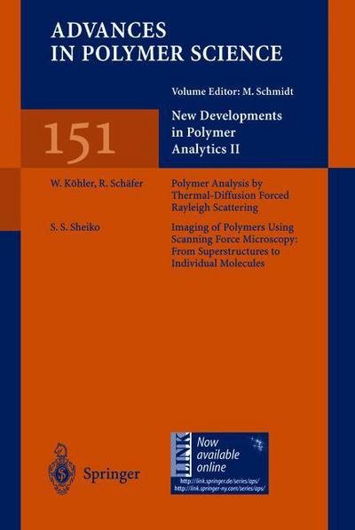 Cover for Manfred Schmidt · New Developments in Polymer Analytics II - Advances in Polymer Science (Paperback Bog) [Softcover reprint of the original 1st ed. 2000 edition] (2013)