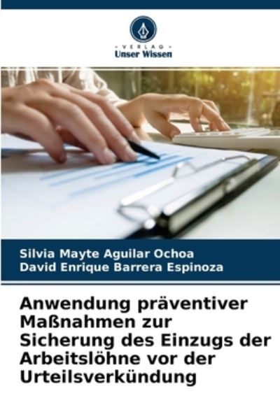 Cover for Silvia Mayte Aguilar Ochoa · Anwendung praventiver Massnahmen zur Sicherung des Einzugs der Arbeitsloehne vor der Urteilsverkundung (Paperback Book) (2021)