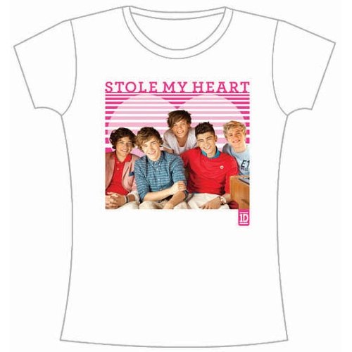 One Direction Ladies T-Shirt: 1D Stole My Heart (Skinny Fit) - One Direction - Produtos - Global - Apparel - 5055295342453 - 
