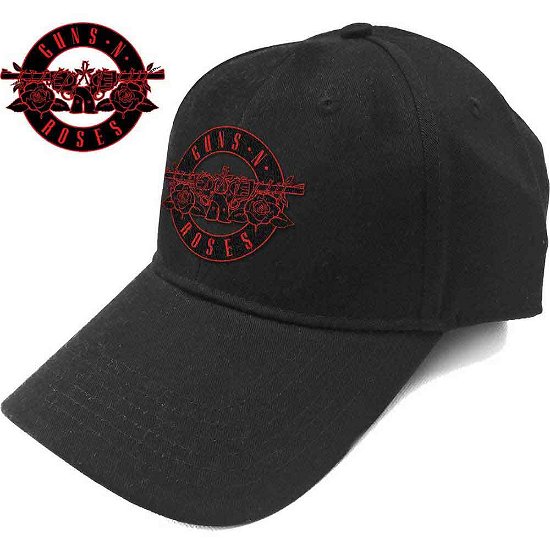 Guns N' Roses Unisex Baseball Cap: Red Circle Logo - Guns N Roses - Produtos - ROCK OFF - 5056170668453 - 