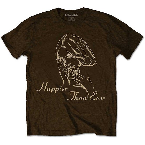 Billie Eilish Unisex T-Shirt: Happier Than Ever - Billie Eilish - Marchandise -  - 5056561015453 - 