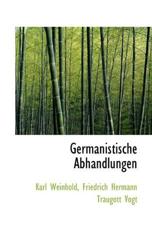 Cover for Karl Weinhold · Germanistische Abhandlungen (Hardcover Book) (2009)