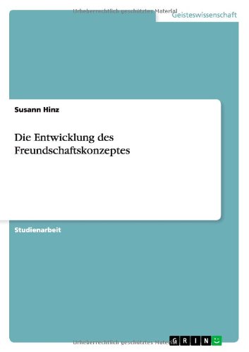 Cover for Hinz · Die Entwicklung des Freundschaftsk (Book) [German edition] (2010)