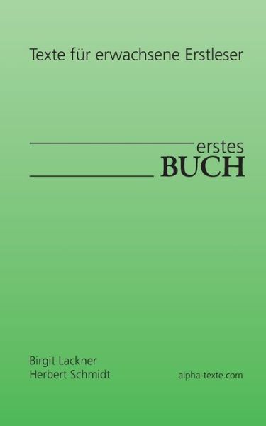 Cover for Lackner · Erstes Buch (Buch) (2019)