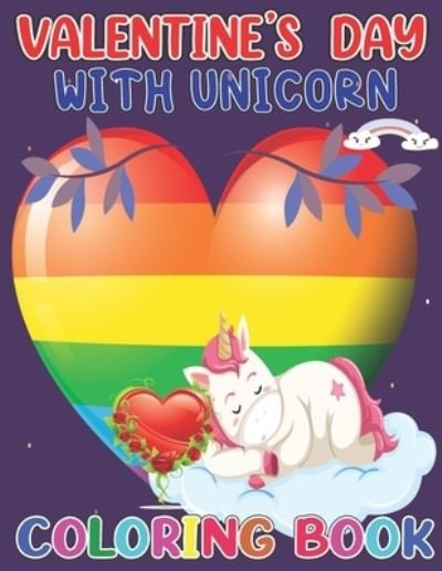 Cover for Emily Rita · Valentines Day with unicorn coloring book (Paperback Book) (2021)