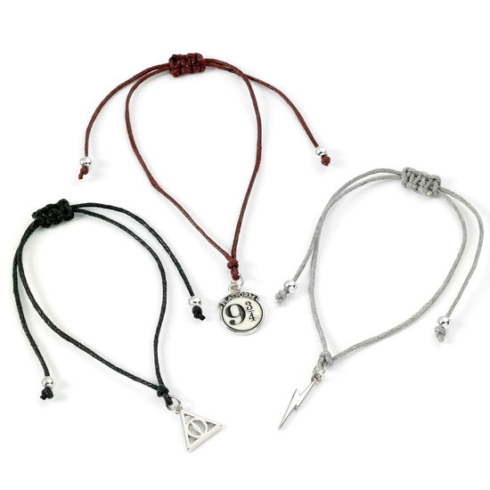 Harry Potter Platform 9 3/4. Lightning Bolt & Deathly Hallows Friendship Bracelet 3 Piece Set - Harry Potter - Merchandise - HARRY POTTER - 5055583451454 - 