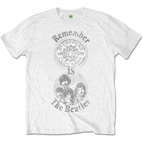 The Beatles Unisex T-Shirt: Remember - The Beatles - Produtos - Apple Corps - Apparel - 5055979999454 - 