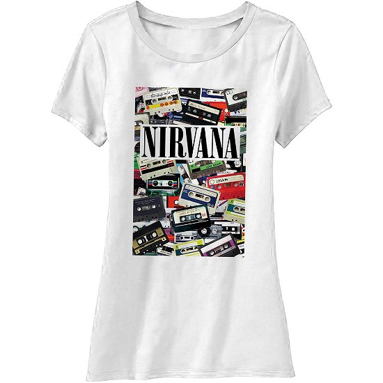 Cover for Nirvana · Nirvana Ladies T-Shirt: Cassettes (T-shirt) [size M] [White - Ladies edition]