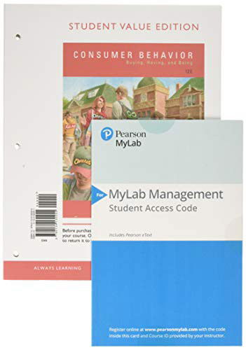 Cover for Michael Solomon · Consumer Behavior, Student Value Edition + 2019 MyLab Marketing with Pearson eText -- Access Card Package (Loose-leaf) (2019)