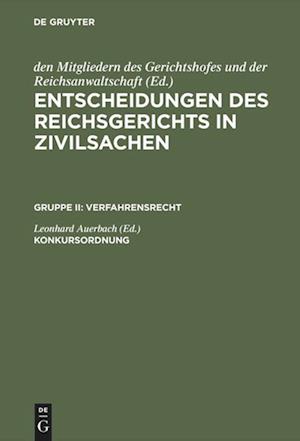 Cover for Leonhard Auerbach · Konkursordnung (Book) (1954)