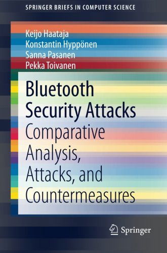 Cover for Keijo Haataja · Bluetooth Security Attacks: Comparative Analysis, Attacks, and Countermeasures - SpringerBriefs in Computer Science (Paperback Book) [2013 edition] (2013)