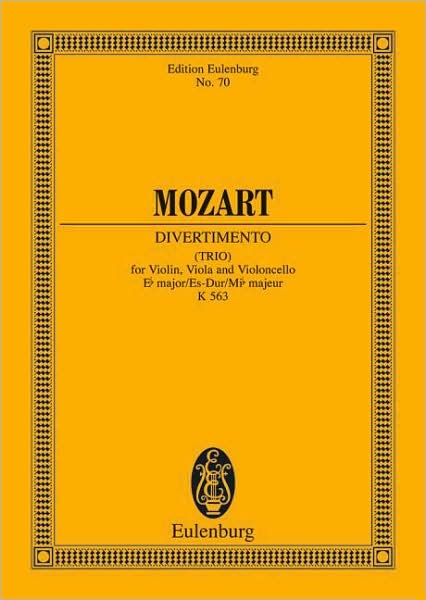 Divertimento Eb Major Kv 563 - Wolfgang Ama Mozart - Books - SCHOTT & CO - 9783795768454 - October 1, 1985