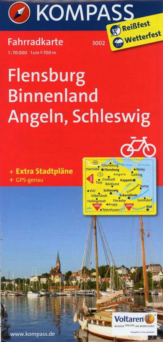 Cover for Mair-Dumont / Kompass · Kompass Fahrradkarte: Flensburg, Binnenland, Angeln, Schleswig (Book) (2014)