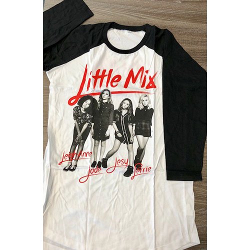 Little Mix Ladies Raglan T-Shirt: Salute Tour (Ex Tour) - Little Mix - Mercancía - Royalty Paid - 5056170651455 - 