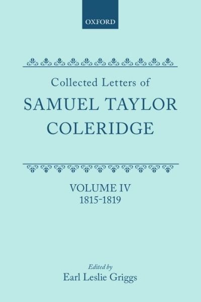 Cover for Coleridge · Collected Letters of Samuel Taylor Coler (Hardcover bog) (2002)
