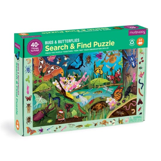 Bugs & Butterflies 64 Piece Search & Find Puzzle - Mudpuppy - Board game - Galison - 9780735377455 - February 16, 2023