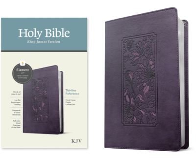 Cover for Tyndale · KJV Thinline Reference Bible, Filament Enabled Edition (Red Letter, LeatherLike, Floral Frame Purple) (Book) (2023)